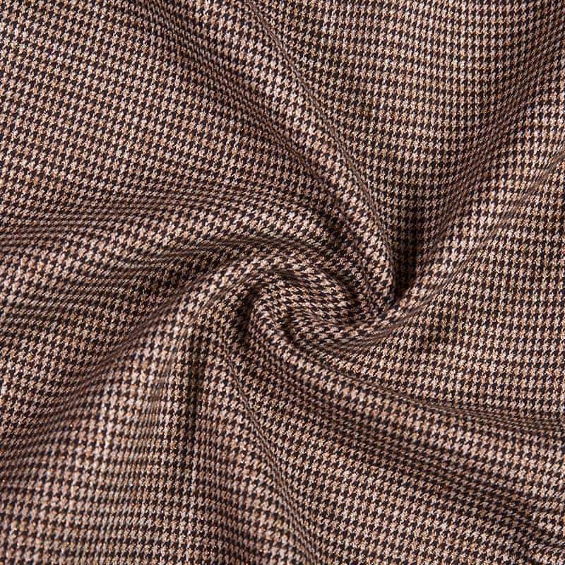 FX54372 PŘIDÁVATELNÉ PŘIPOJENÍ Přizpůsobení Houndstooth Design Poly Rayon Spandex tkaná látka pro oblek a uniformy